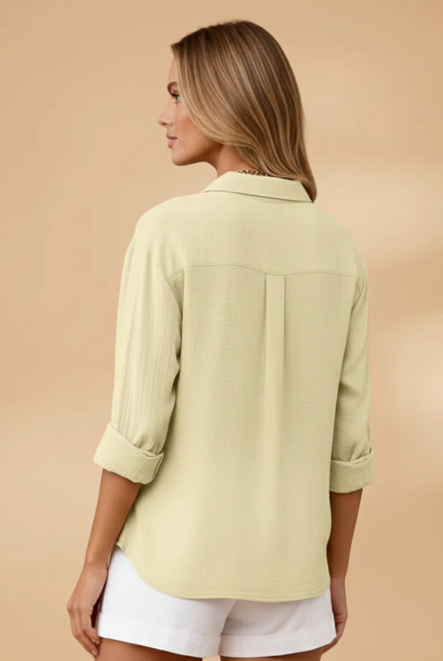 Elise Dames Blouse | Overhemdkraag | Borstzakje