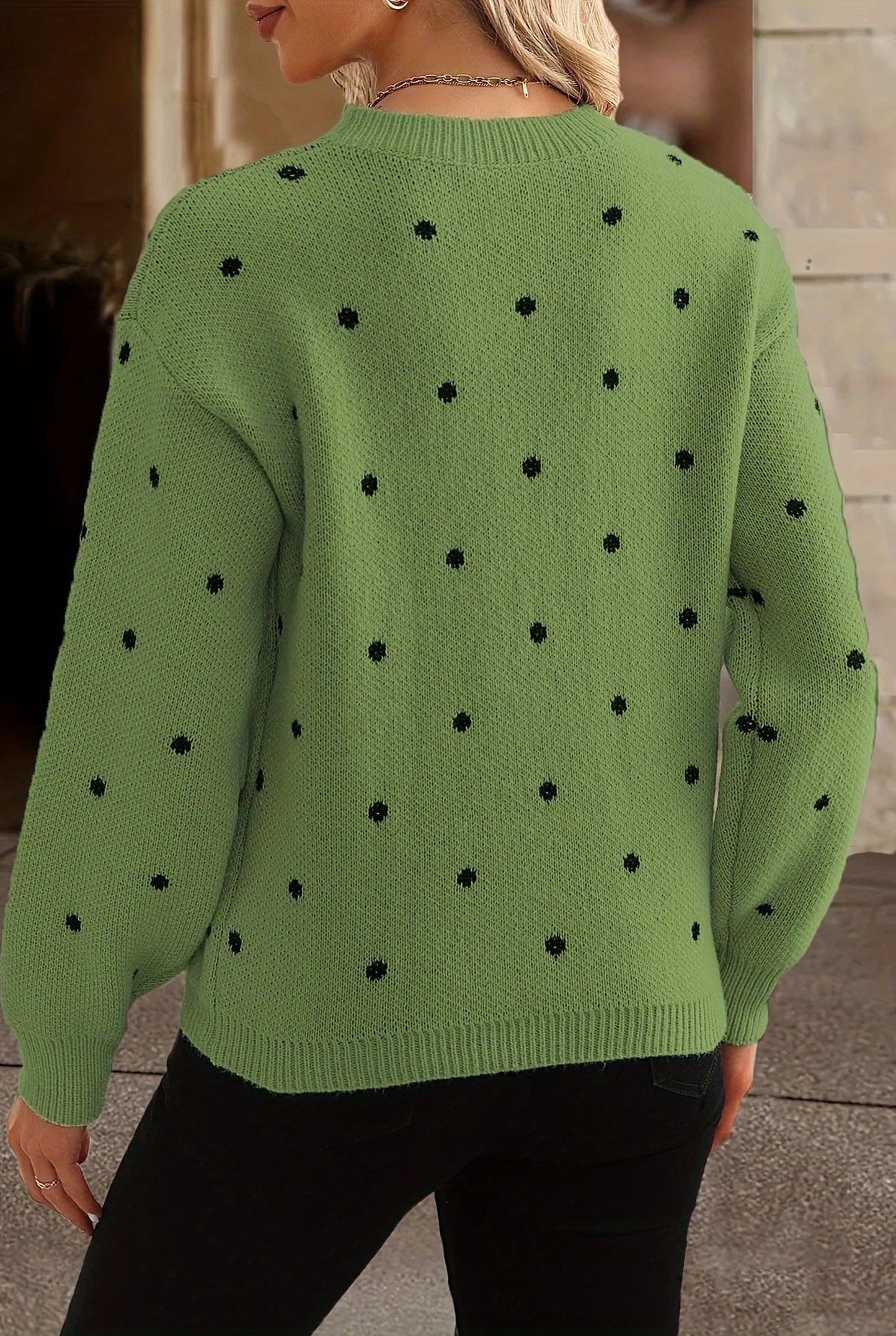 Fleurette Dames Trui | Ronde Hals | Polkadot
