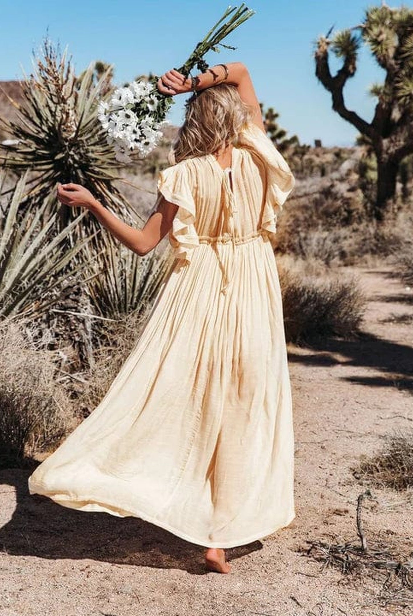 Liselotte Women's Maxi Dress | Deep V-Neck | Buttoned Front Closure
