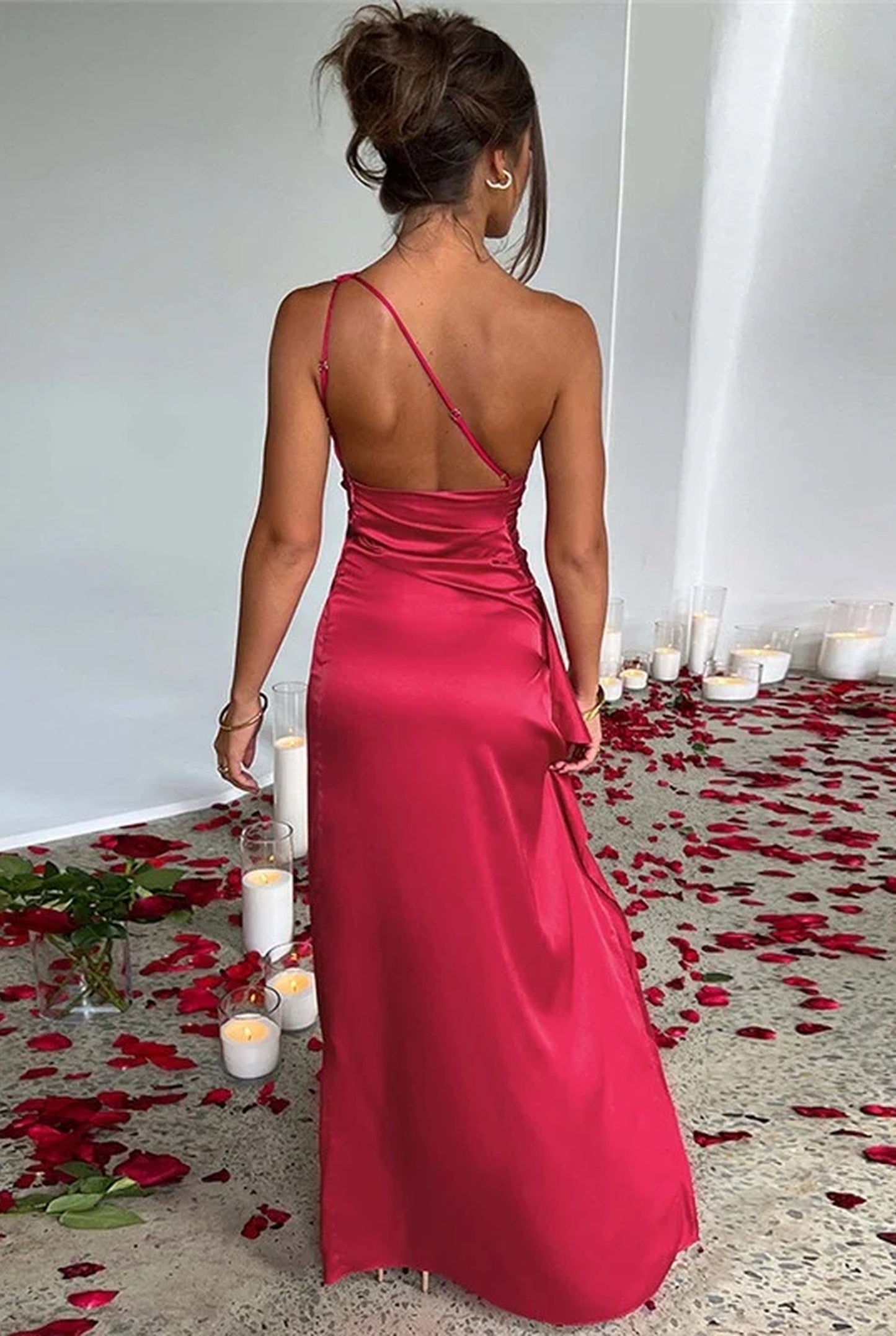 Antonia Dames Maxi Jurk | One Shoulder | Hoge Split