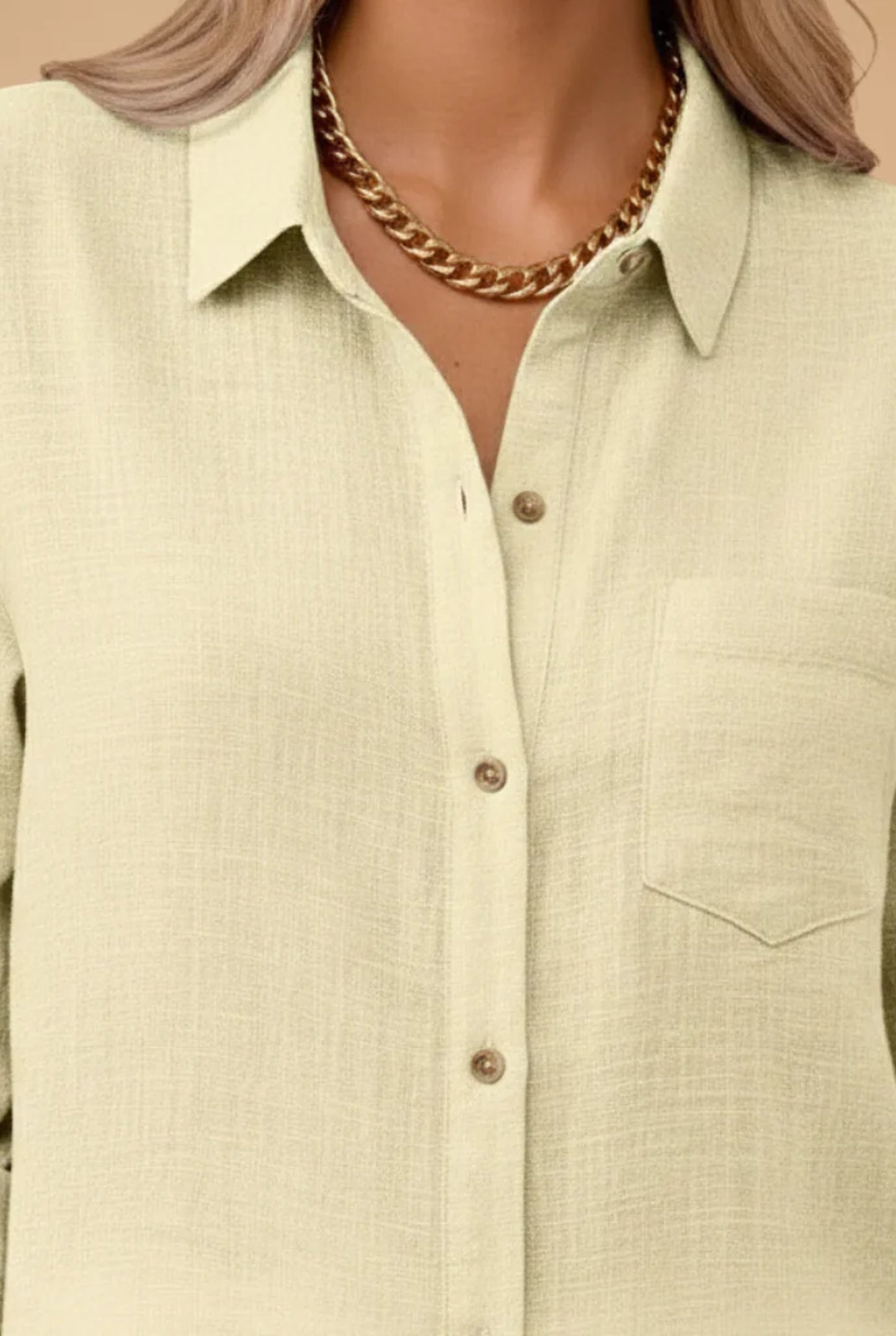 Elise Dames Blouse | Overhemdkraag | Borstzakje