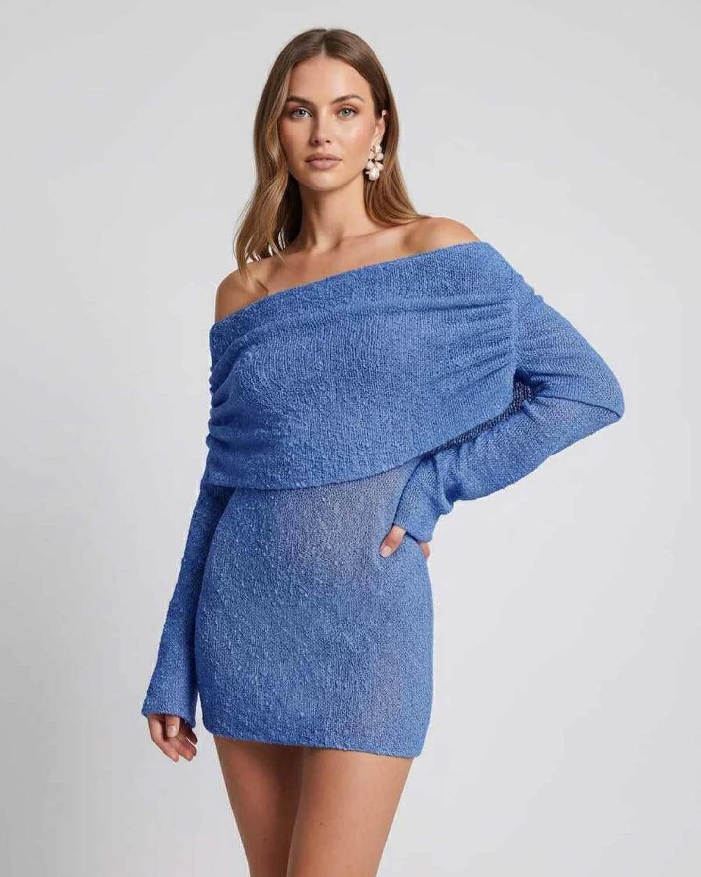 Maïa Dames Mini Jurk | Off-Shoulder | Gelaagde Franje