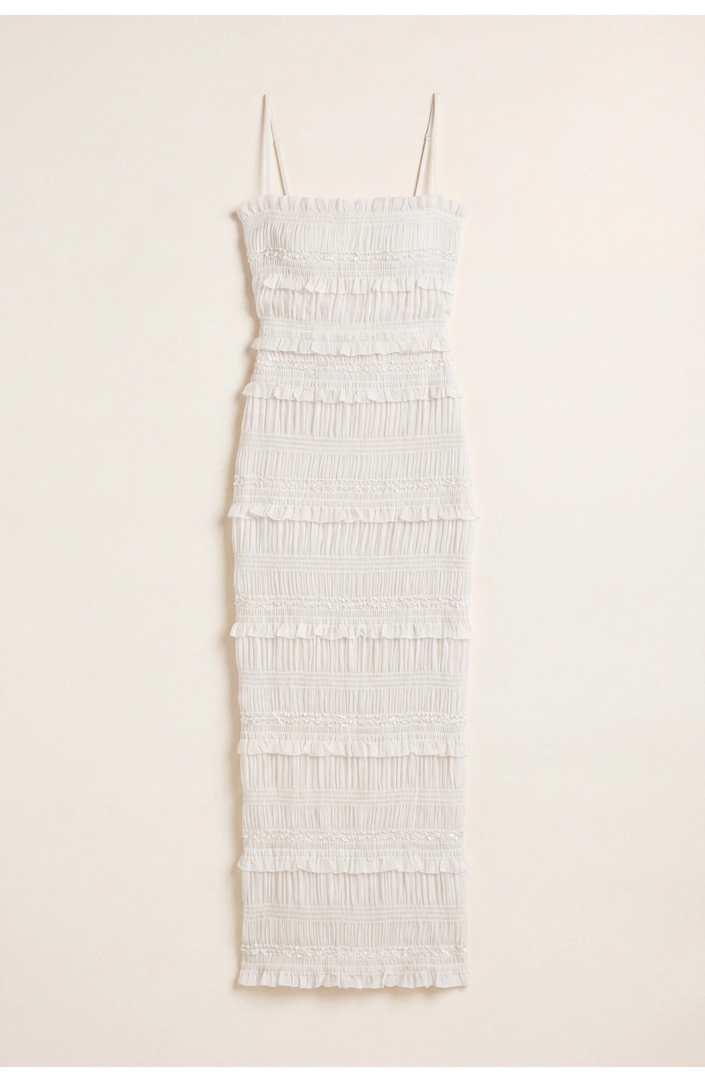 Ophélie Women's Maxi Dress | Layered Fringe | Straight Straps