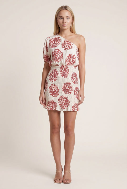 Women's Mini Dress | One Shoulder | Floral Print