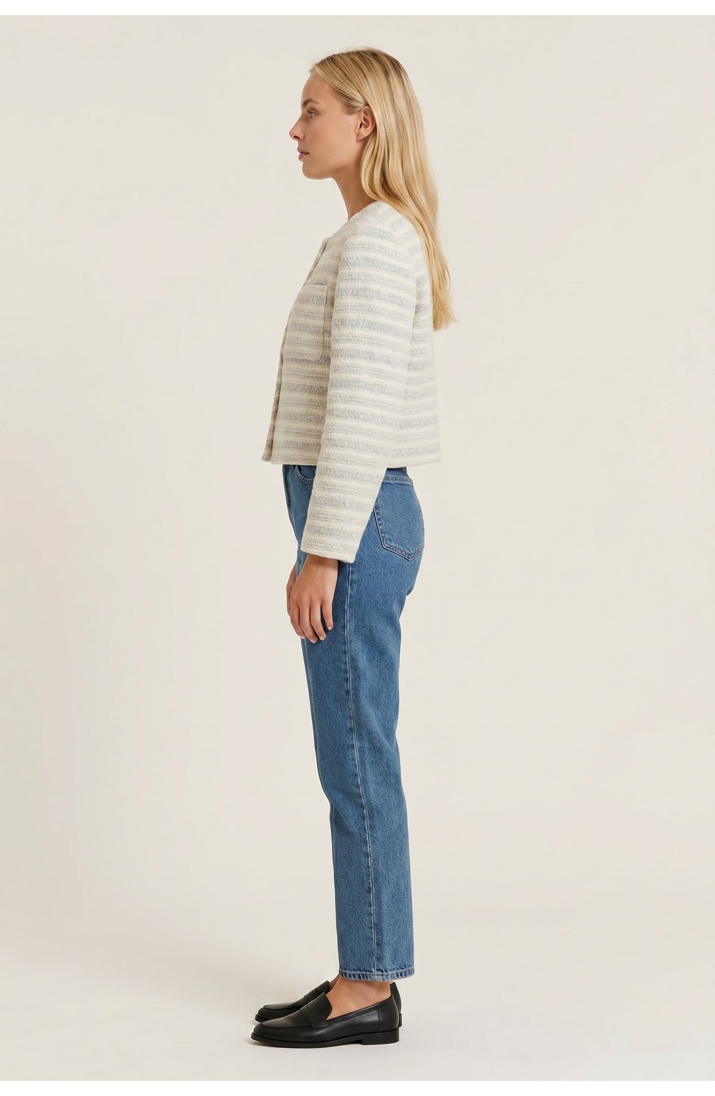 Danielle Women's Cropped Jacket | Round Neckline | Tweed
