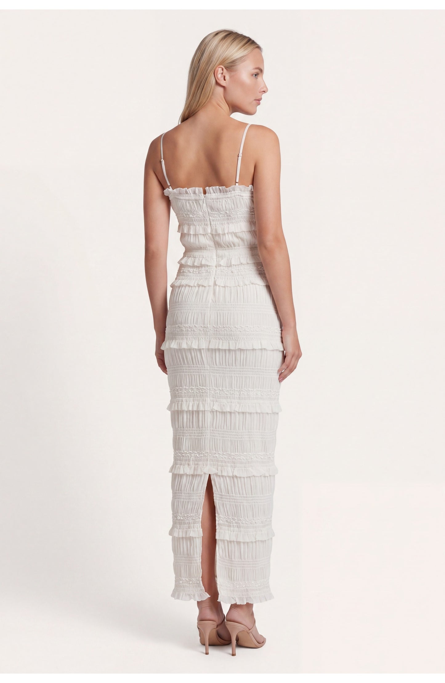 Ophélie Women's Maxi Dress | Layered Fringe | Straight Straps
