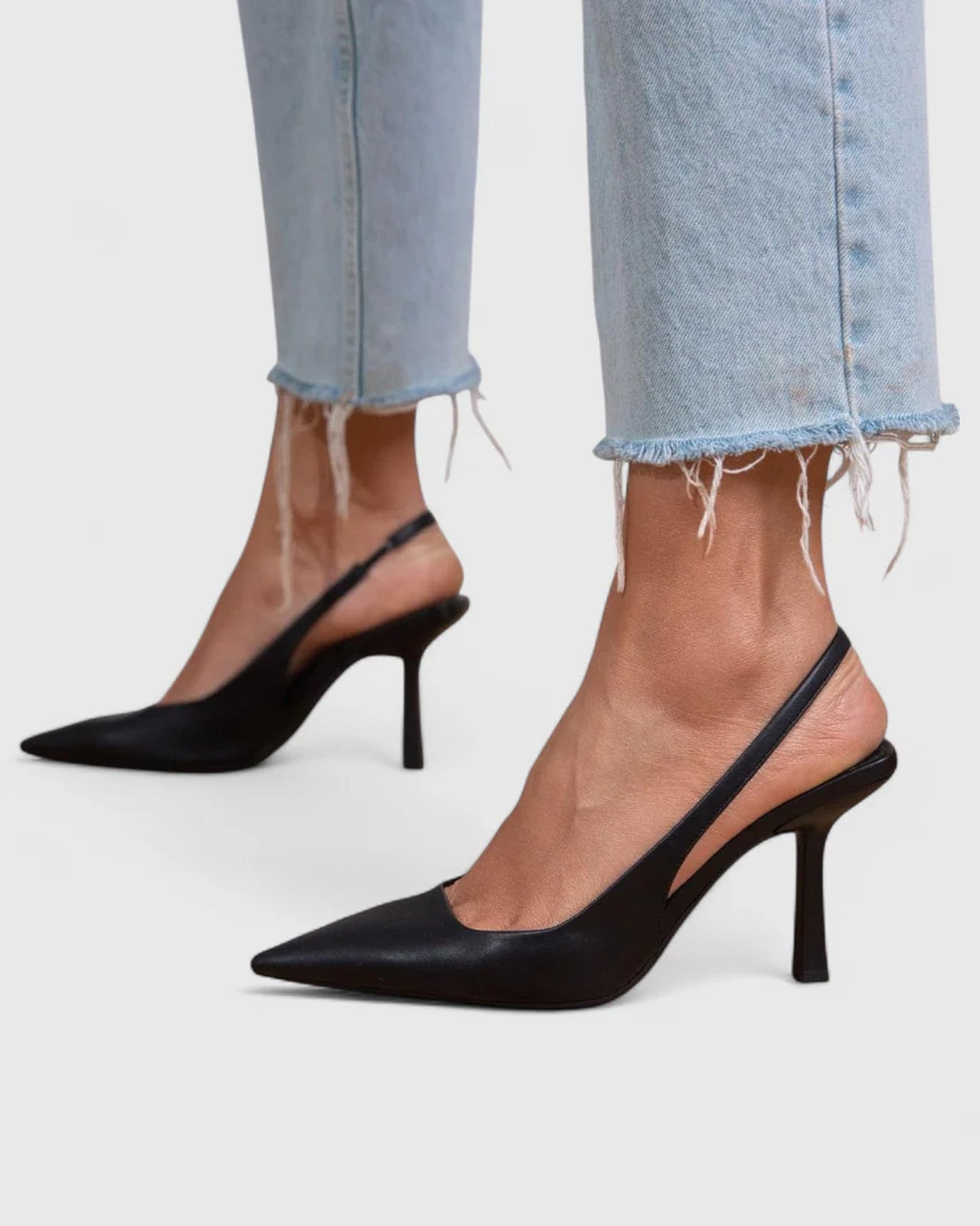 Denise Dames Hakken | Slingback Hæl | Spidse Snude