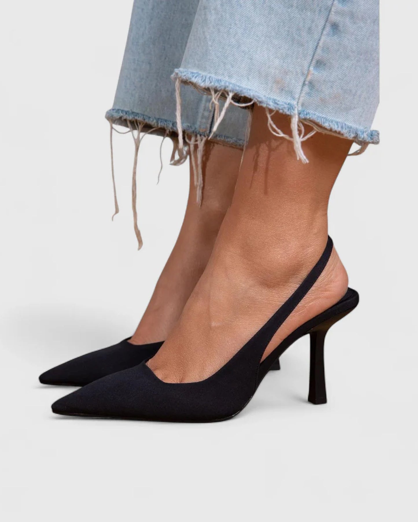 Denise Dames Hakken | Slingback Hæl | Spidse Snude