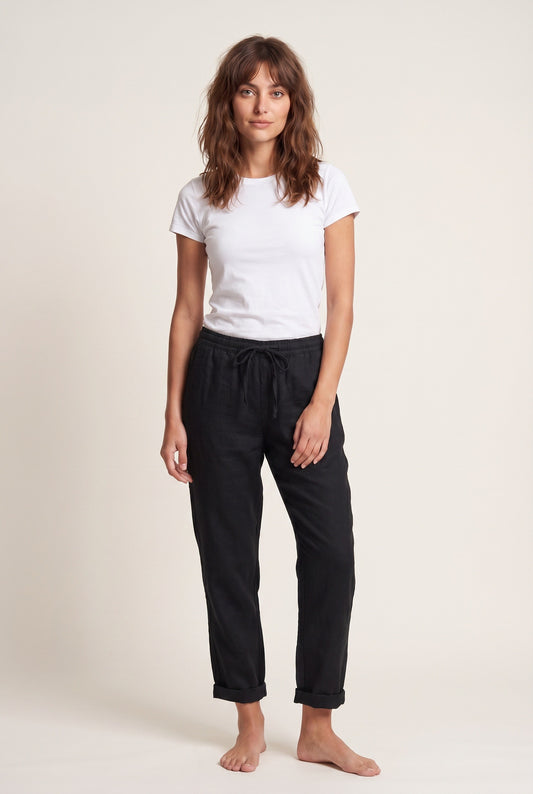 Avril Dames Broek | Elastische Taille | Rechte Pijpen