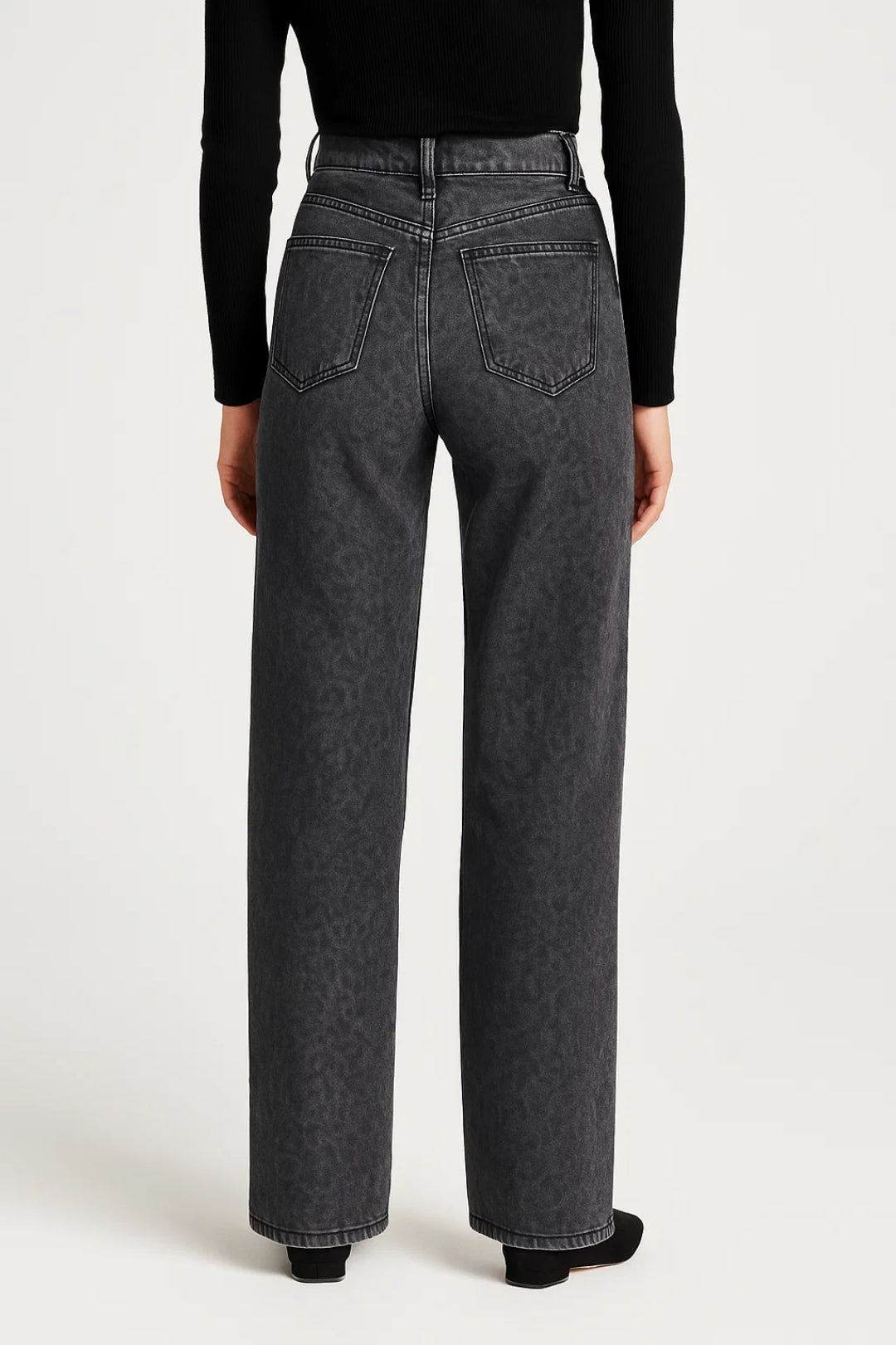 Daria Dames Spijkerbroek | Hoge Taille | Rechte Pijp | Subtiel Patroon 1