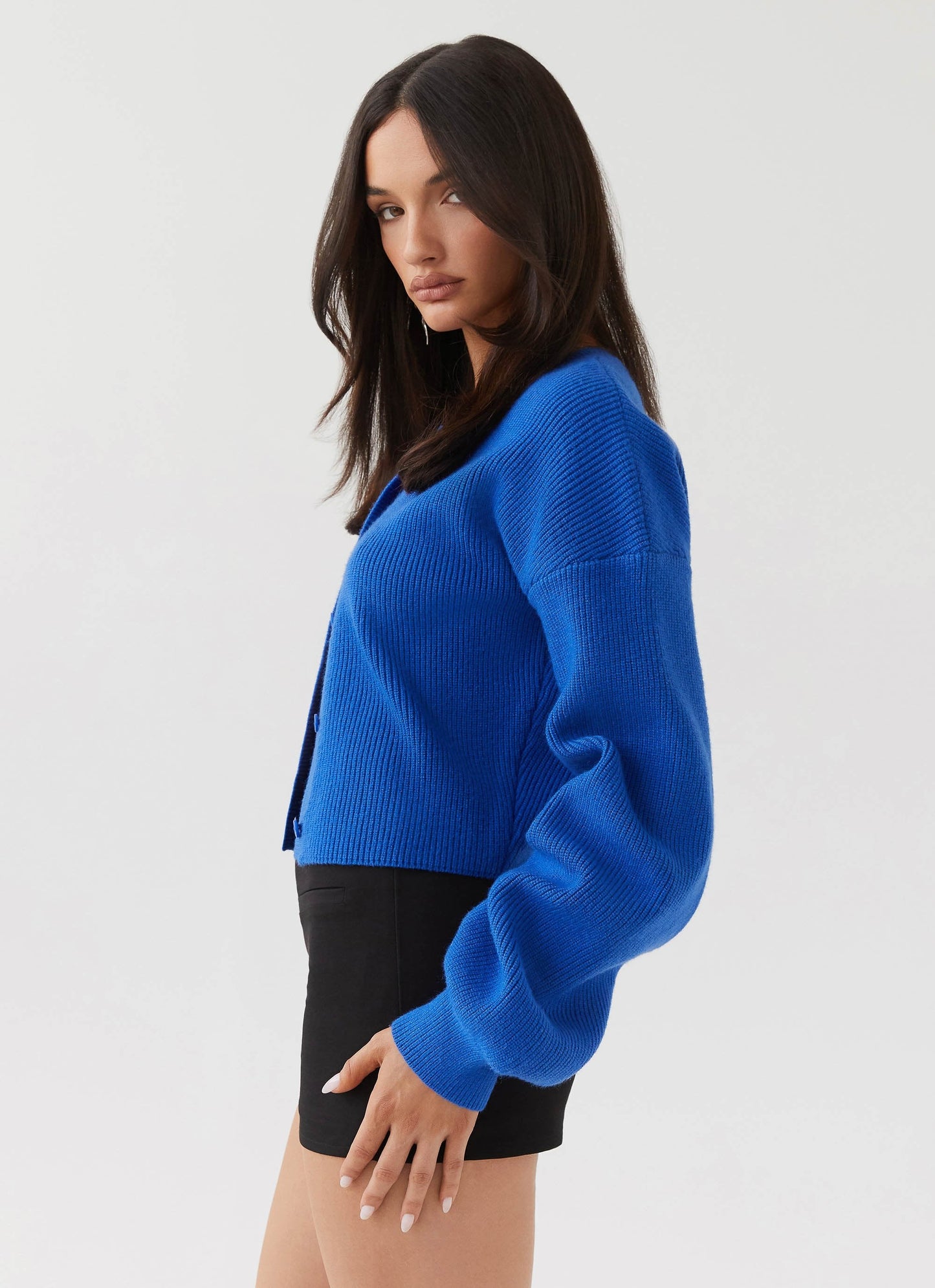 Darya Gebreide Cardigan | Cropped Ontwerp met Brede Mouwen
