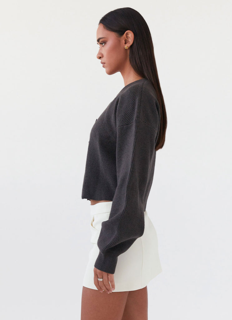 Darya Gebreide Cardigan | Cropped Ontwerp met Brede Mouwen