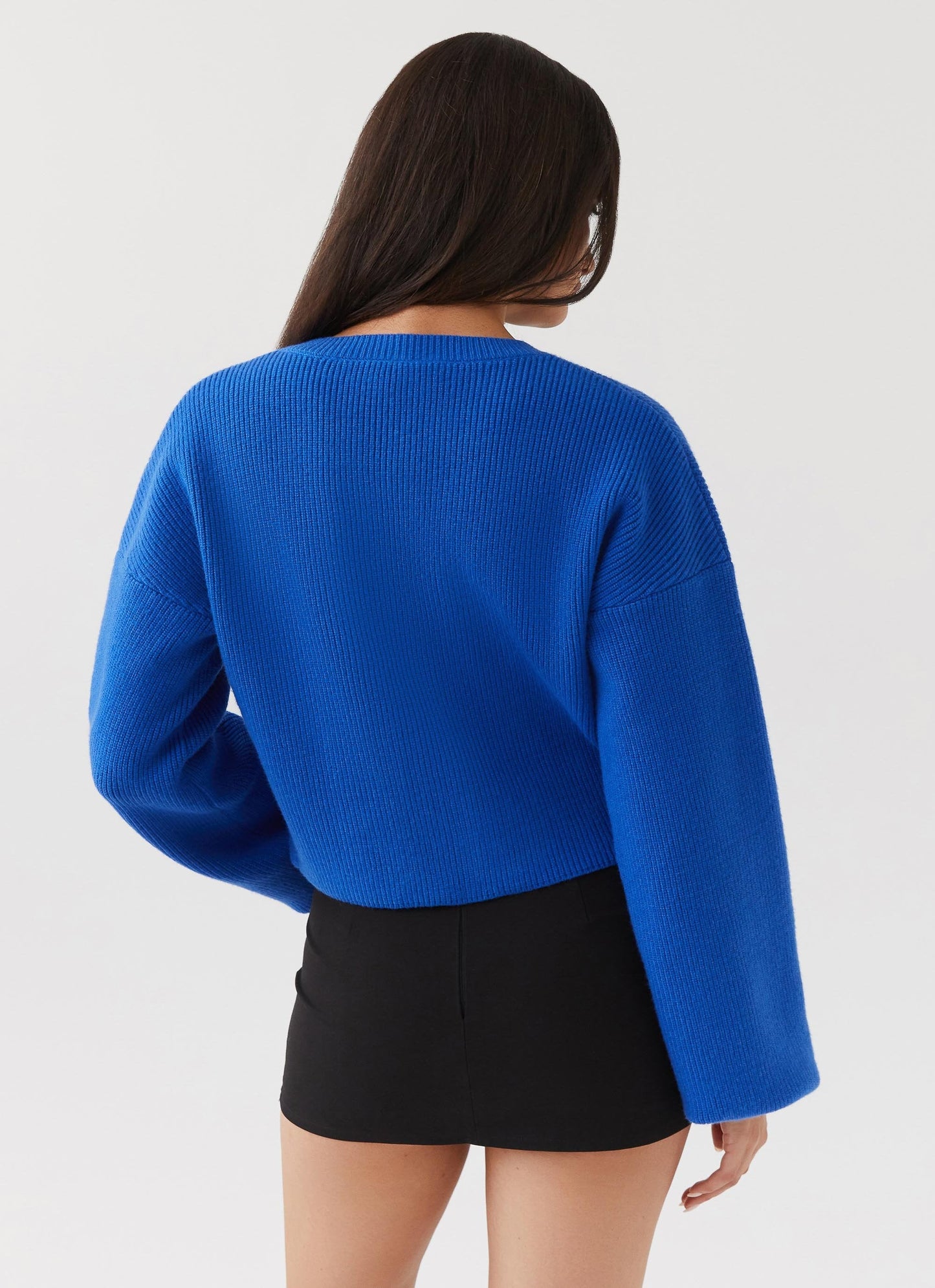 Darya Gebreide Cardigan | Cropped Ontwerp met Brede Mouwen