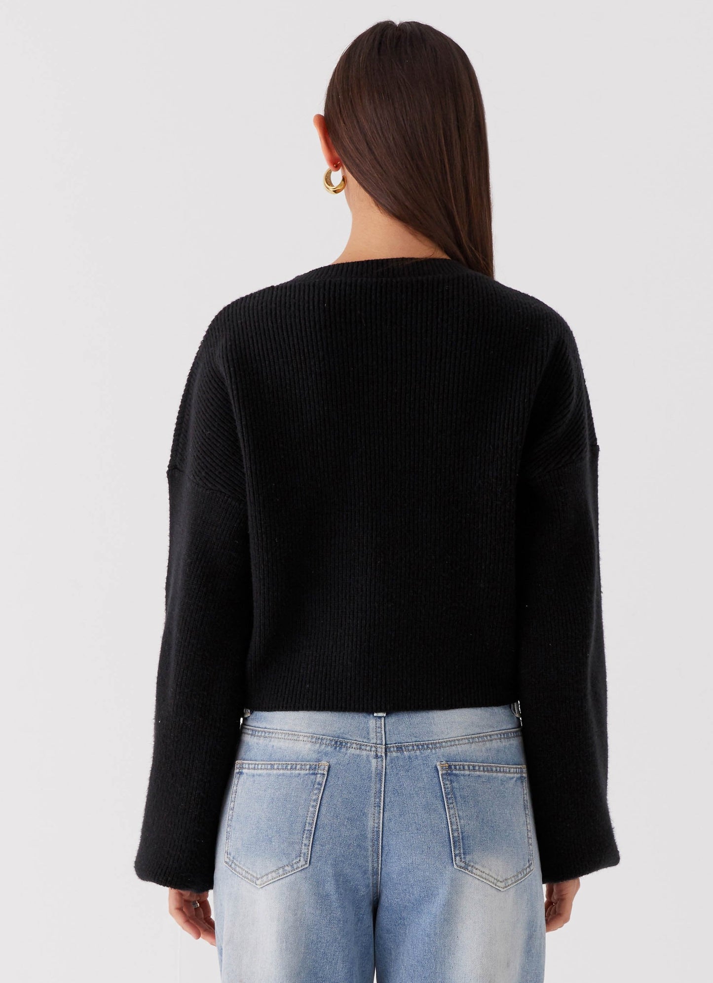 Darya Gebreide Cardigan | Cropped Ontwerp met Brede Mouwen