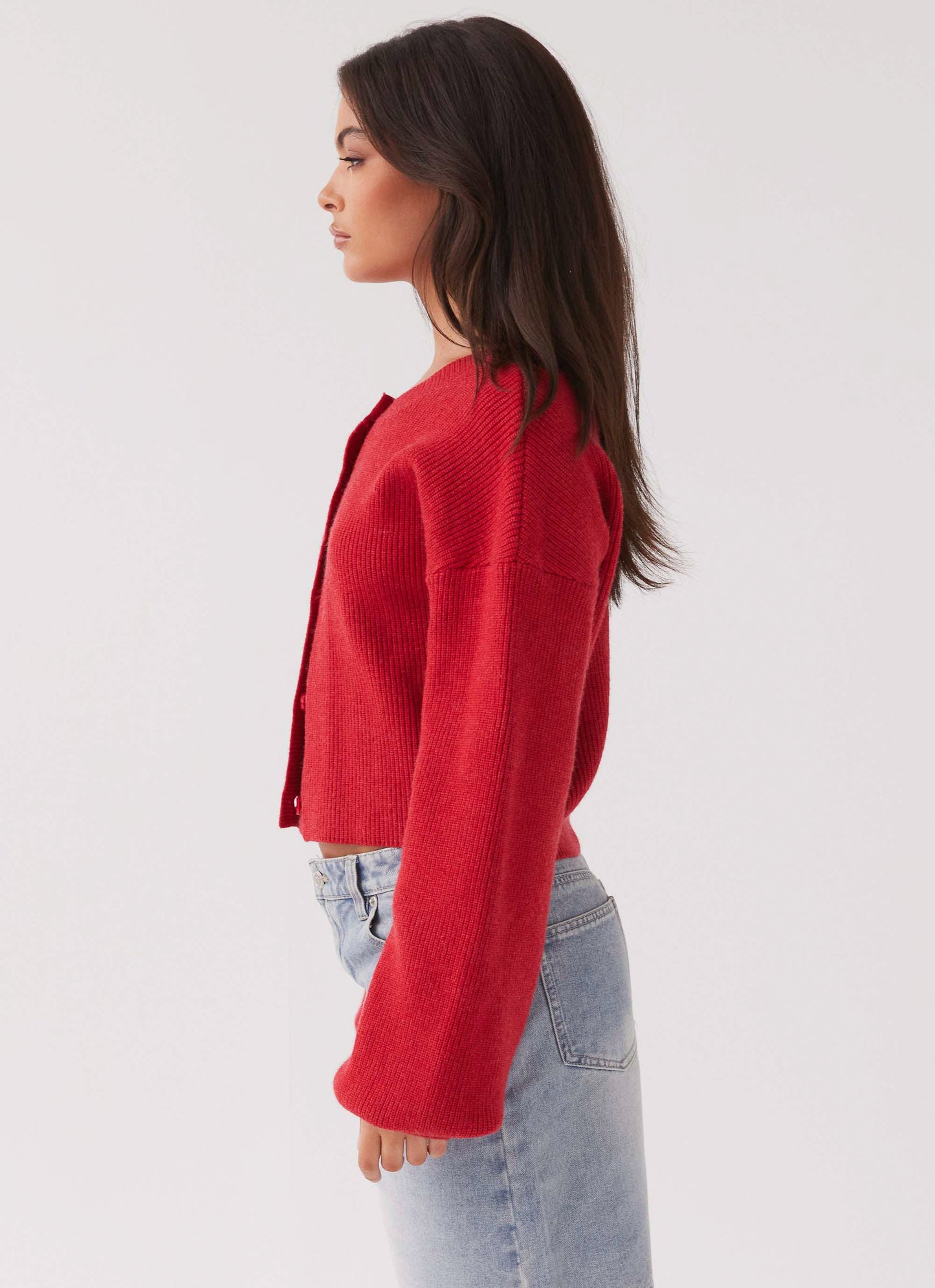 Darya Gebreide Cardigan | Cropped Ontwerp met Brede Mouwen 6