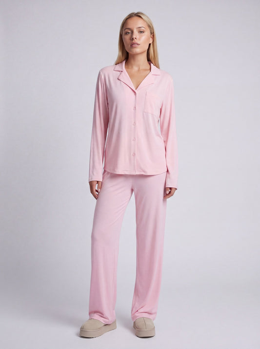 Céleste Dames Pyjama Set | Zacht Satijnen Look | Romantische Kantdetails