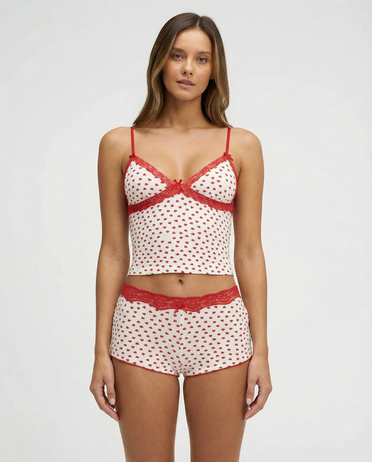 Isabeau Dames Lounge Set | Kersen Print | Speels Comfortabel Design