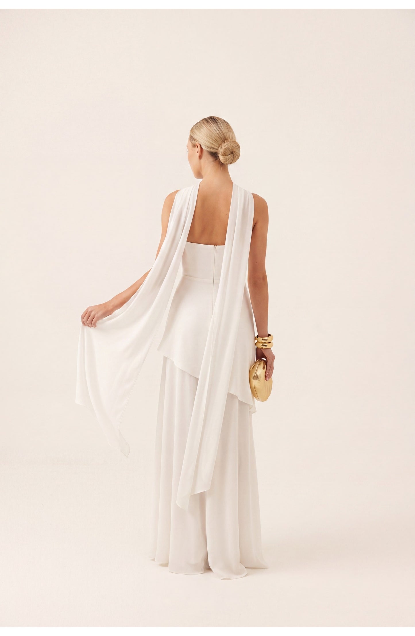 Joëlle Dames Maxi Jurk | Strapless Bandeau | Gelaagde Semi-Transparante Rok