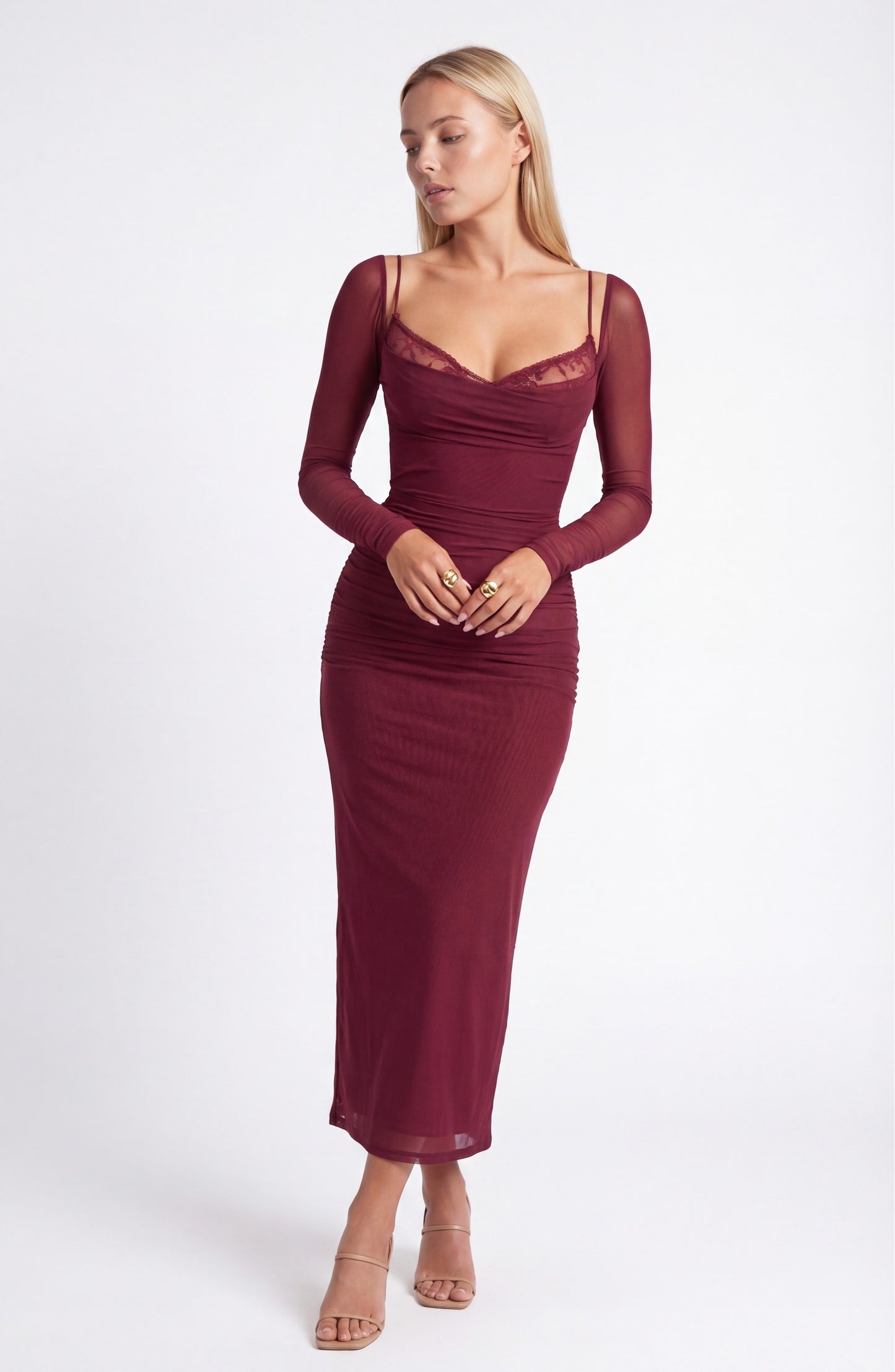 Florentine Dames Maxi Jurk | Berry Temptation | Elegante Lange Jurk