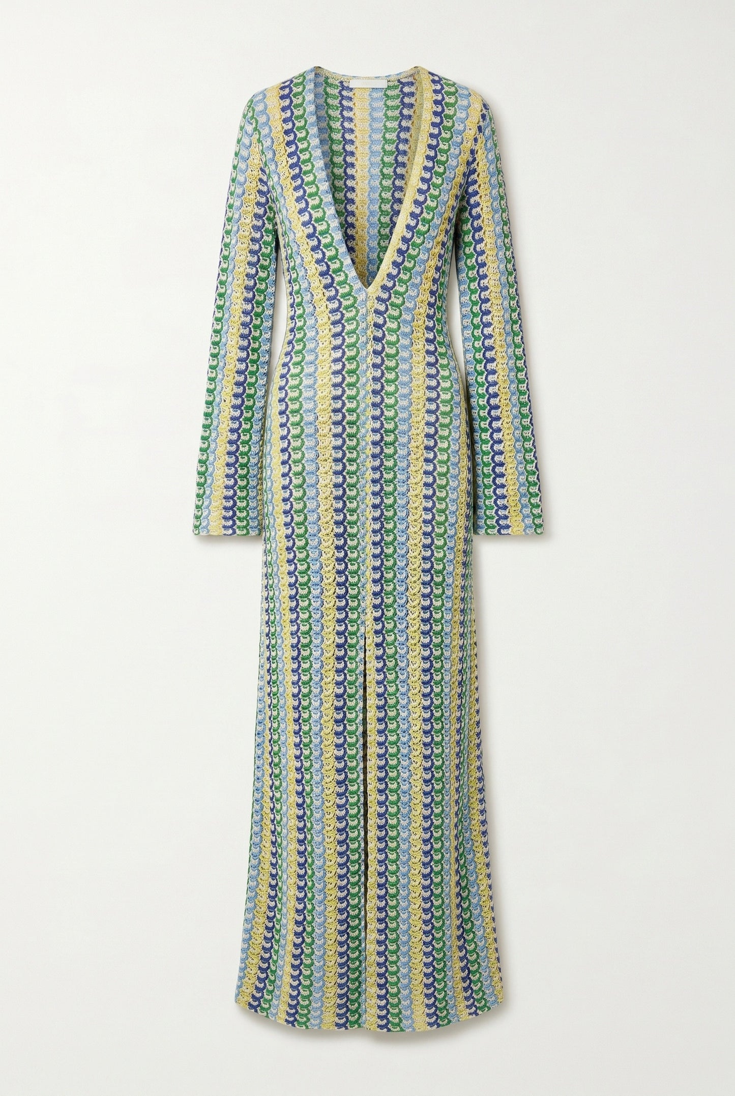 Women's Midi Dress | Crochet Kimono | Deep V-Neck with Long Split
