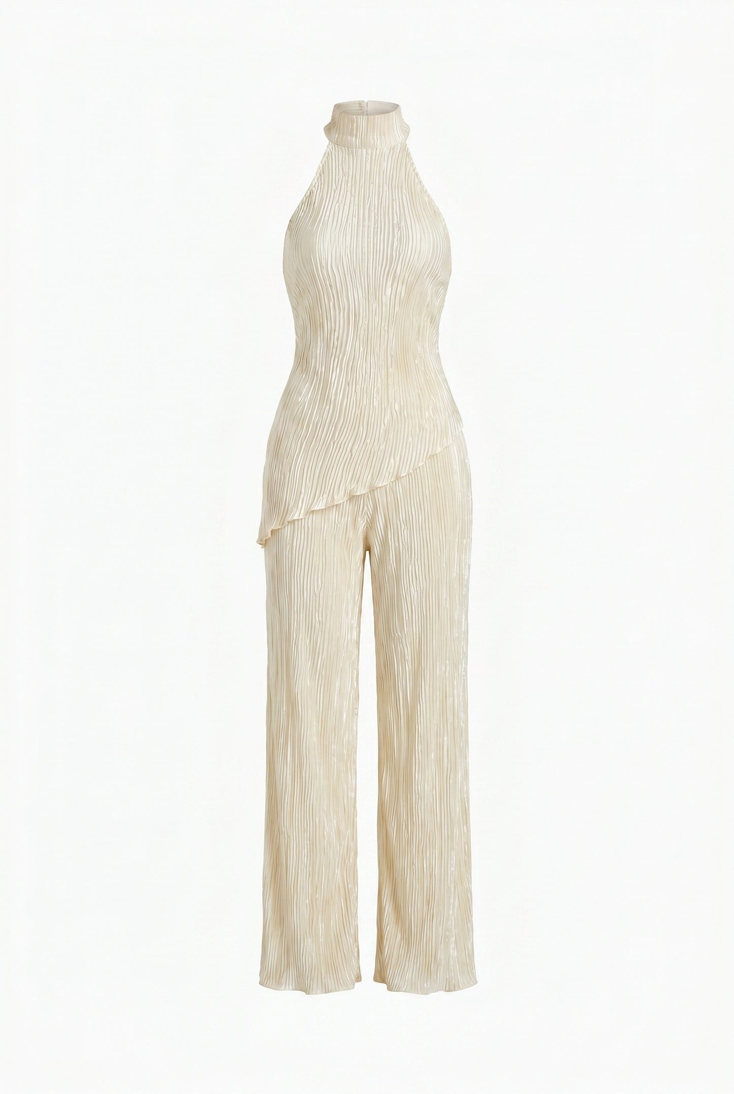 Frédérique Women's Jumpsuit | Halter Neck with Pleats | Wide Legs