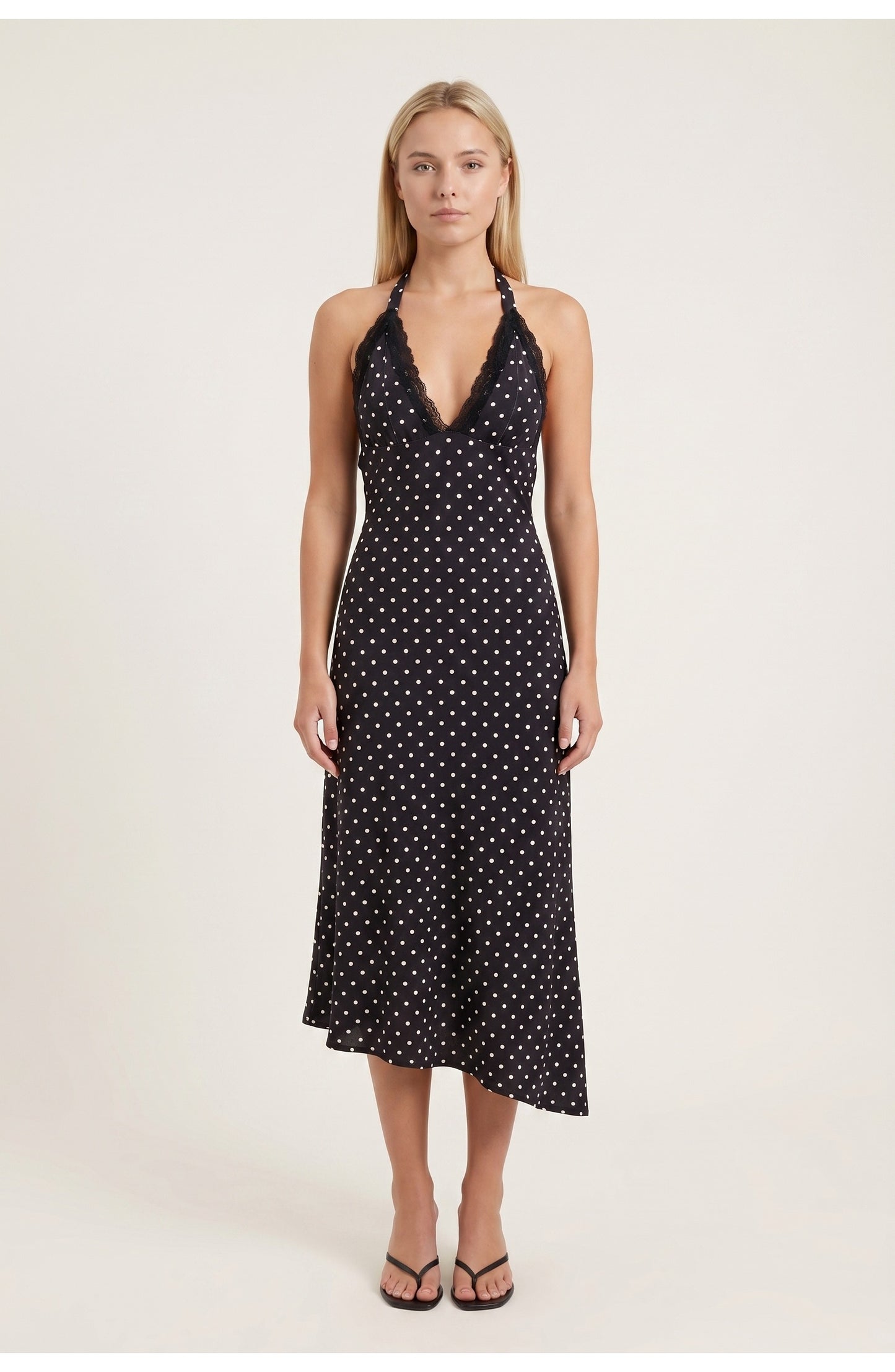 Dress | Halter Neck | Midi Length | Polka Dot