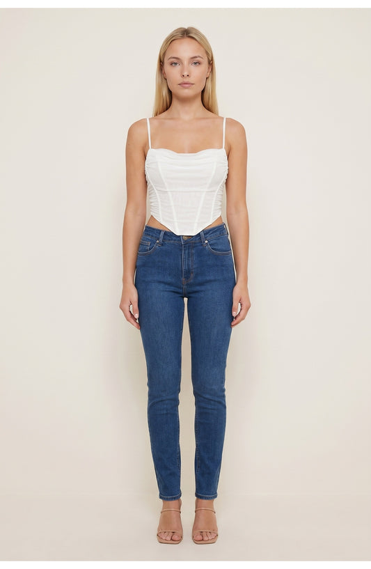 Women's Top | Straight Neckline | Ruched Sides