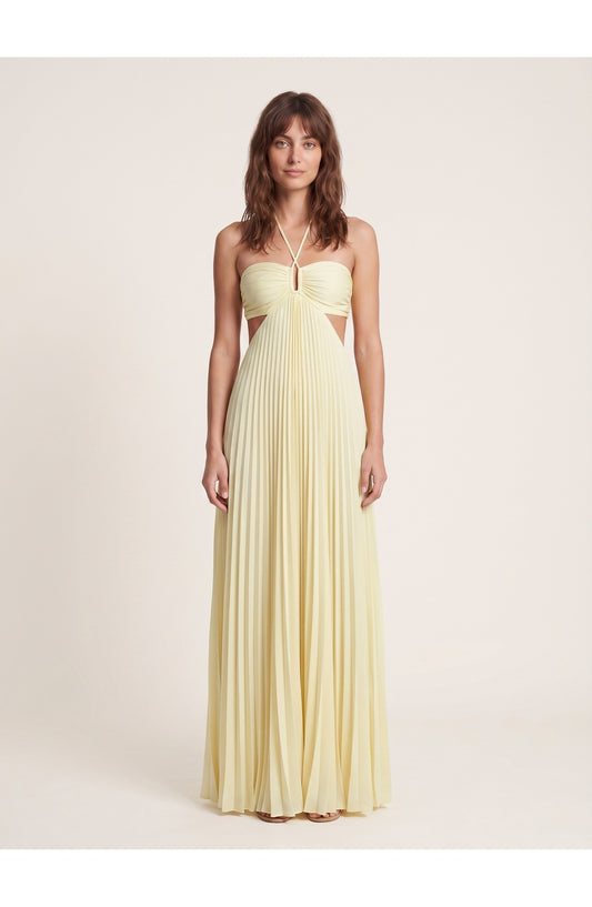 Women's Maxi Dress | Halter Neck | Pleated Skirt