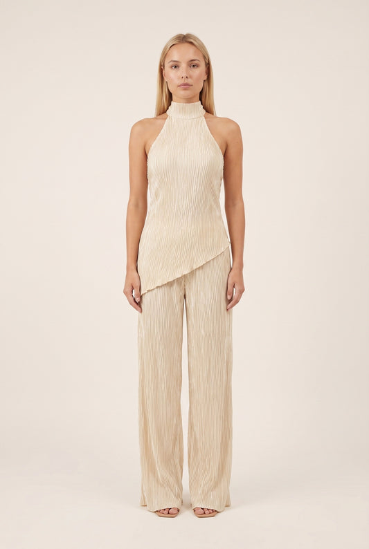 Frédérique Women's Jumpsuit | Halter Neck with Pleats | Wide Legs