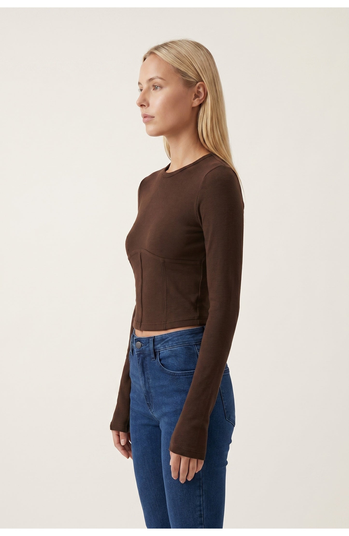 Dames Top | Cropped Lengte | Geribbelde Structuur
