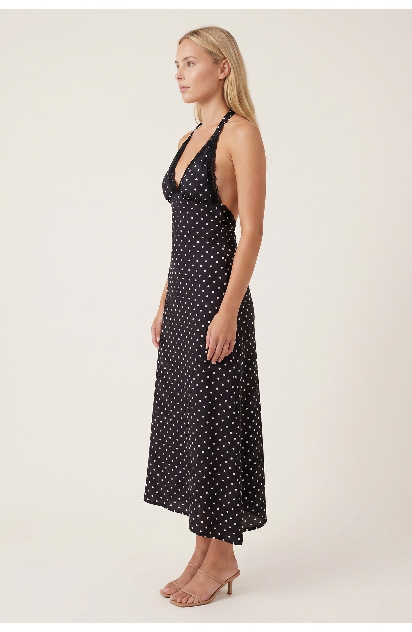 Dress | Halter Neck | Midi Length | Polka Dot