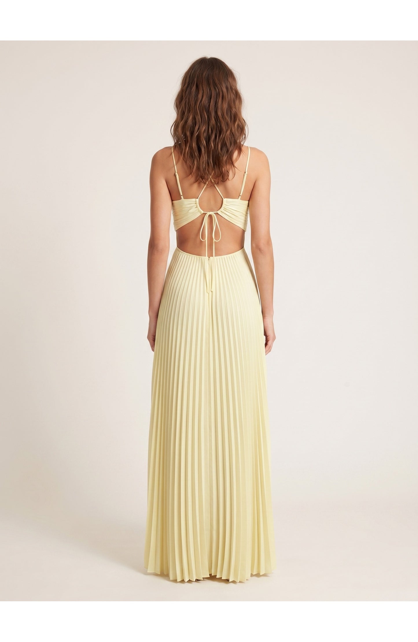 Dames Maxi Jurk | Halternek | Geplisseerde Rok