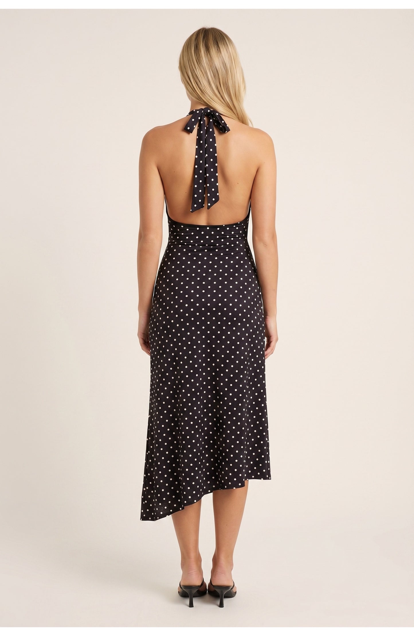 Dress | Halter Neck | Midi Length | Polka Dot