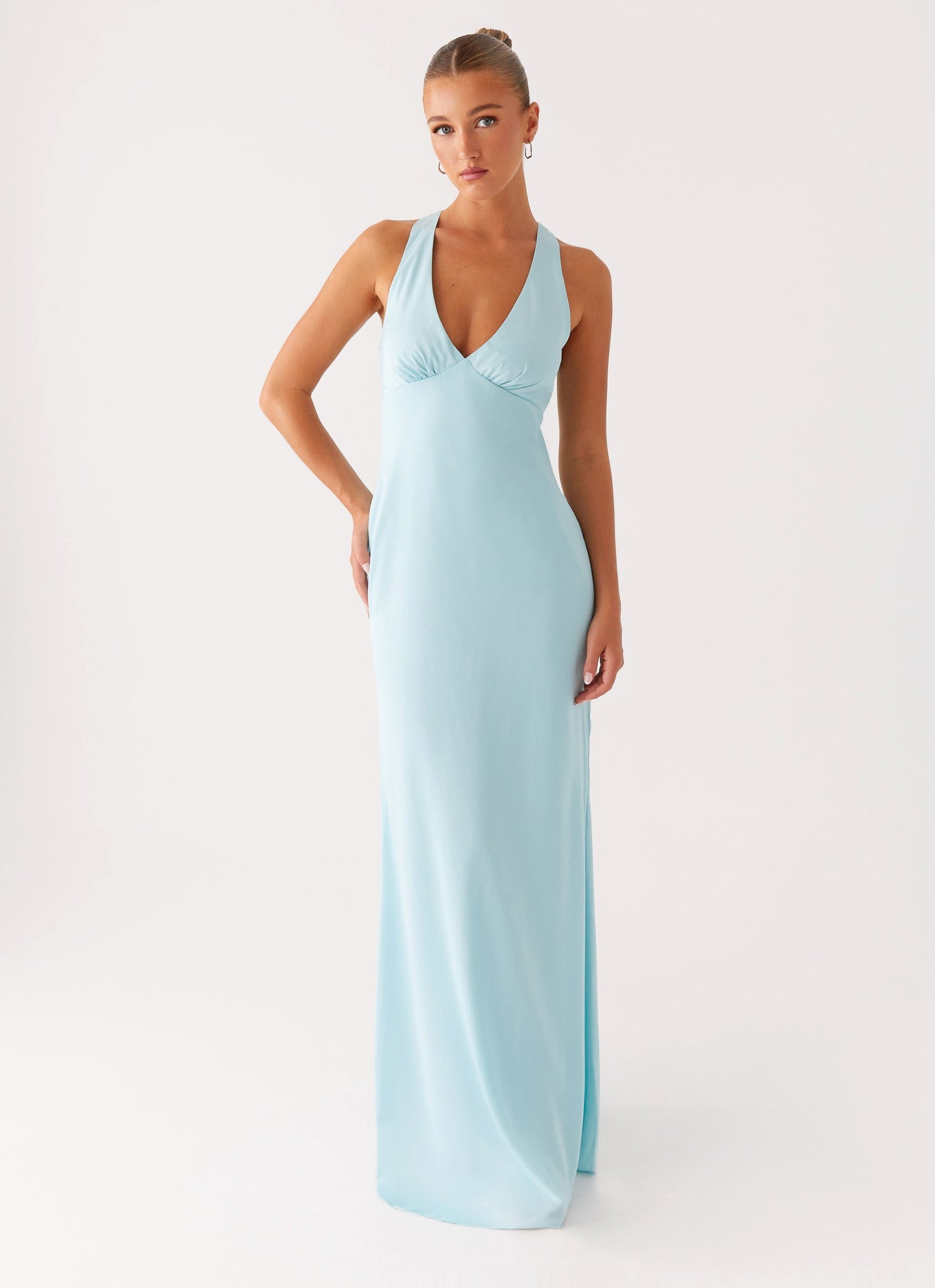 Alessia Maxi-jurk | Halter en Rugkruising in Zachtroze 4