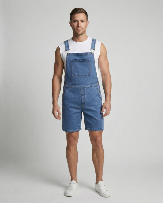 Ernesto Heren Short | Denim Materiaal | Verstelbare Schouderband