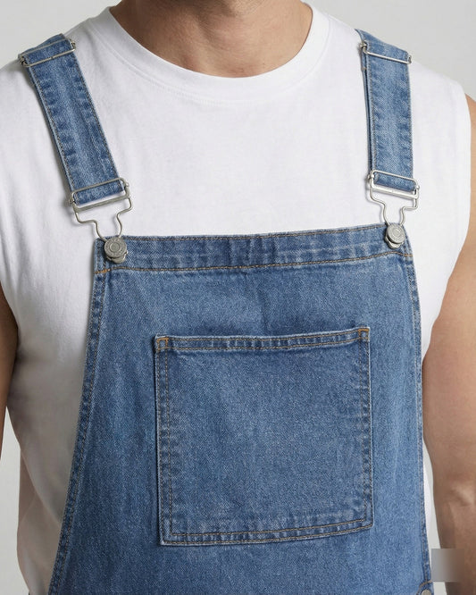 Ernesto Heren Short | Denim Materiaal | Verstelbare Schouderband
