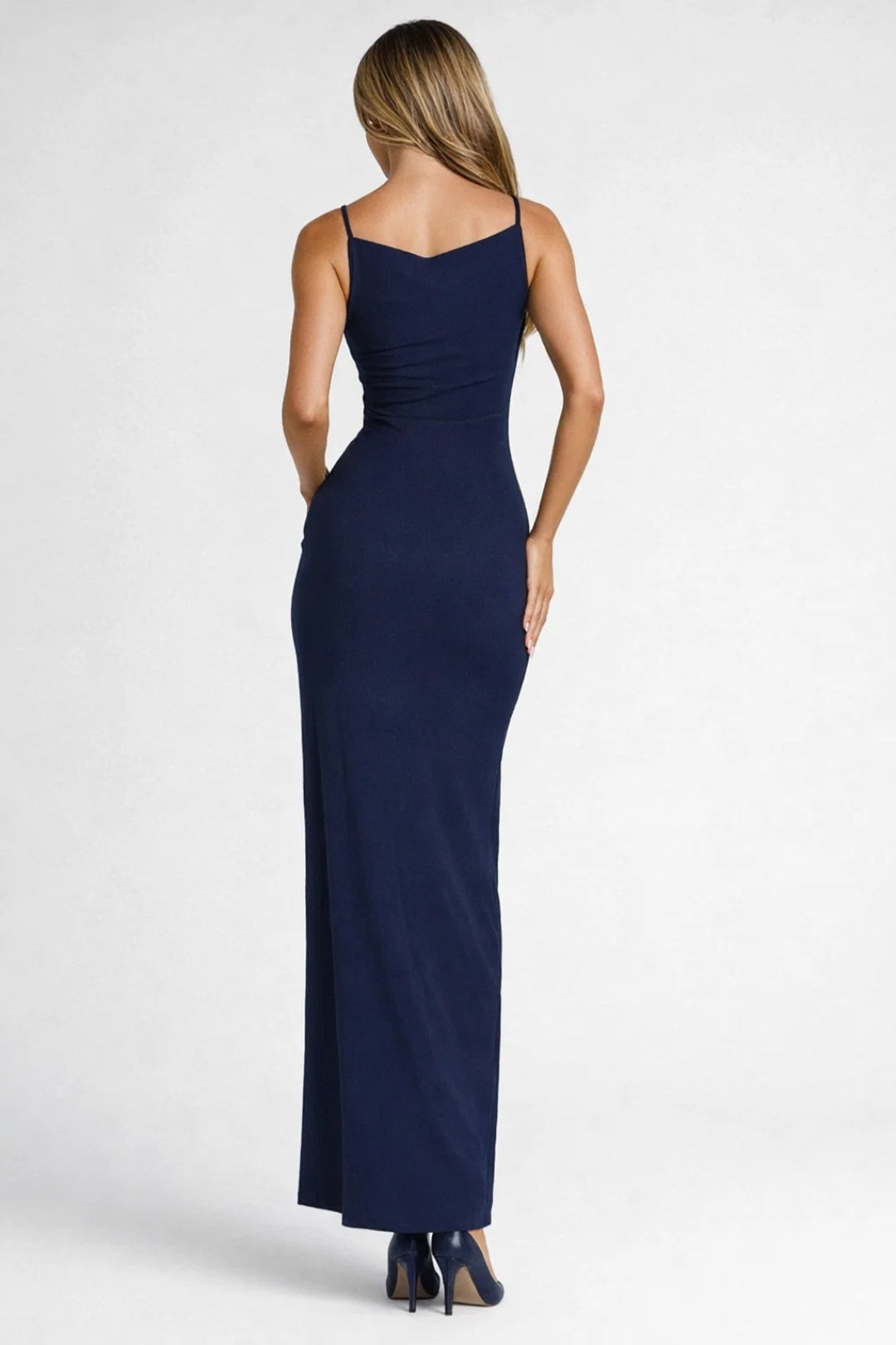 Seraphine Dames Maxi Jurk | Elegant met Hoge Split | Aansluitende Figuuromhullende Pasvorm