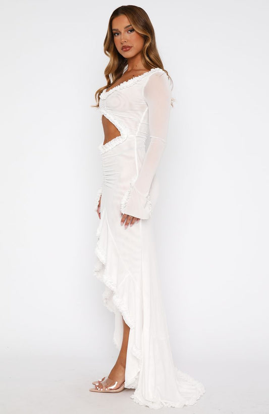 Elara Maxi Jurk | Lange Mouwen en Frill Detail 2