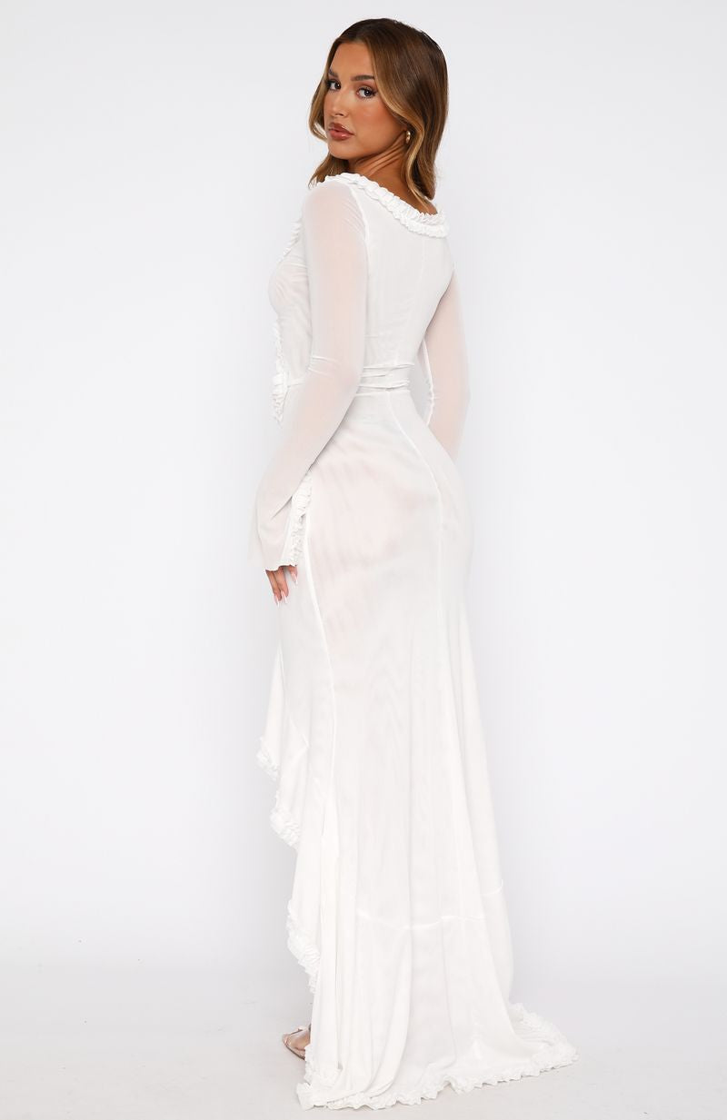 Elara Maxi Jurk | Lange Mouwen en Frill Detail 3
