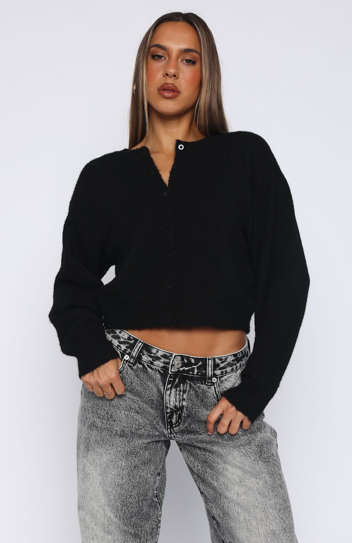 Feline Cardigan Dames | Hoogsluitend en Cropped met Knoopsluiting