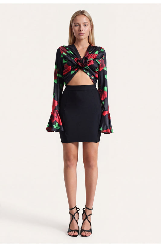 Women's Top | Floral Print | Knotted