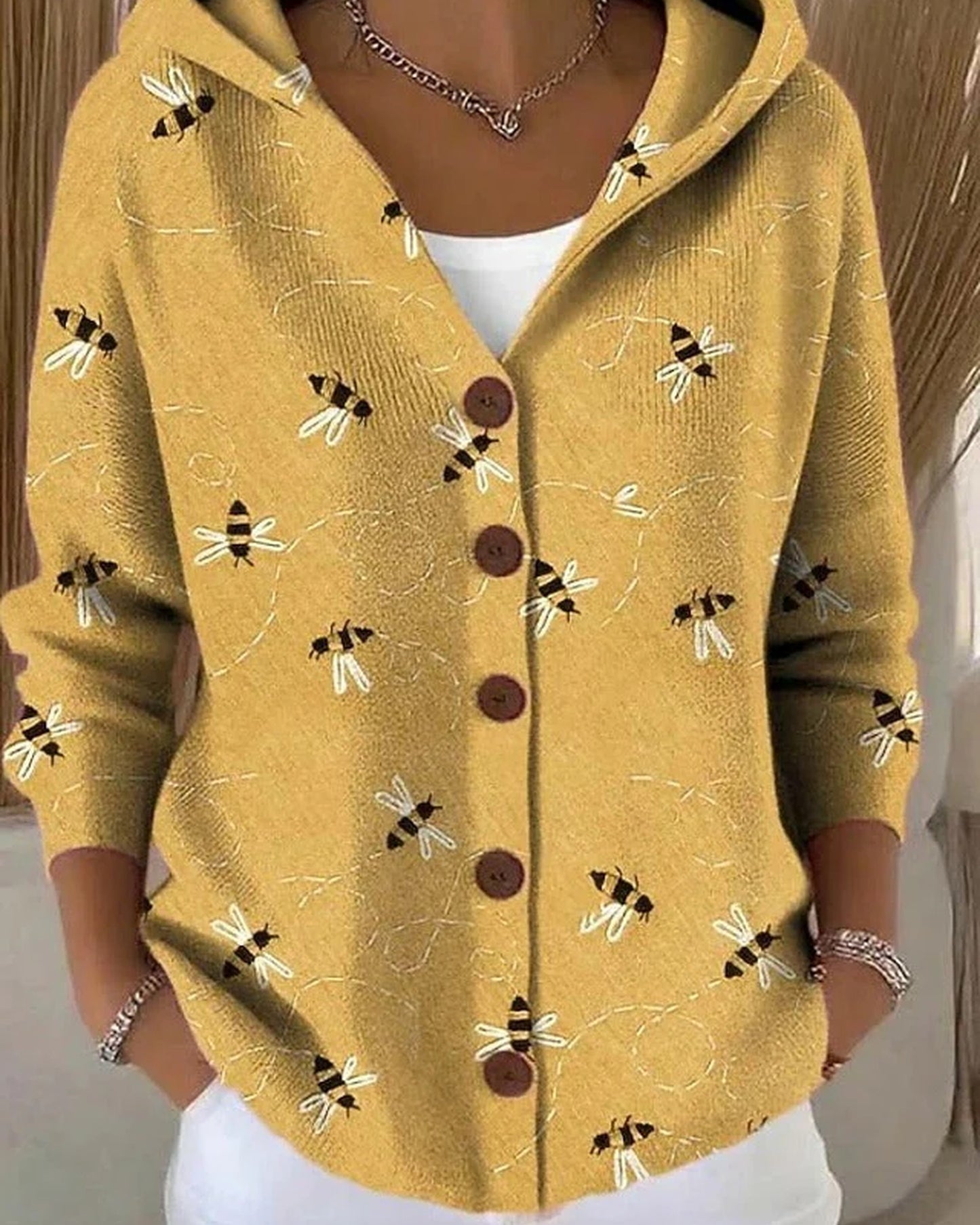 Marjolaine Dames Vest | Capuchon | Geometrisch Patroon