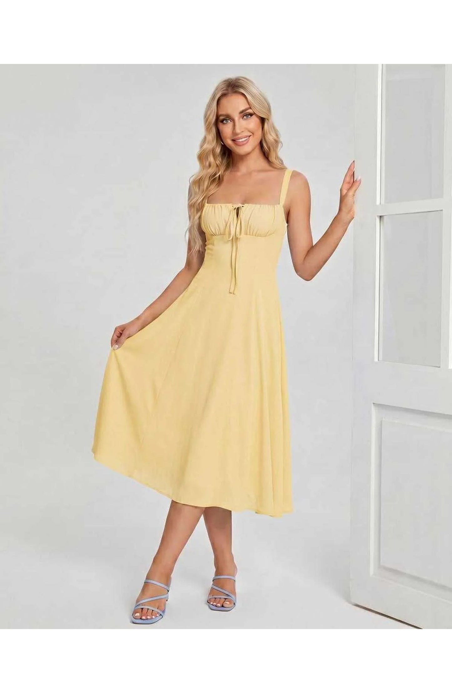 Lætitia Women's Midi Dress | Square Neck | A-line
