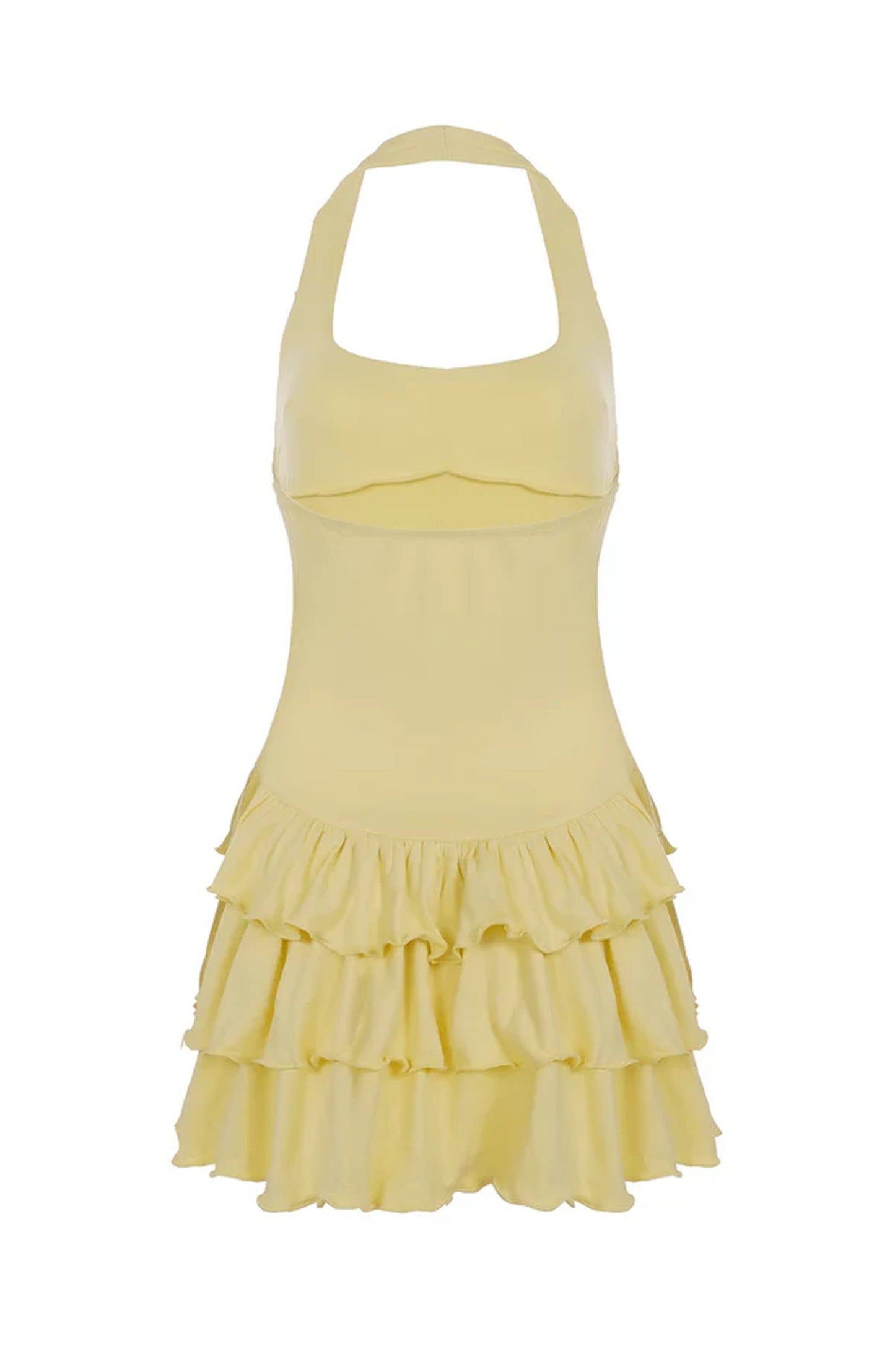 Women's Mini Dress | Halterneck | Layered Ruffle Skirt