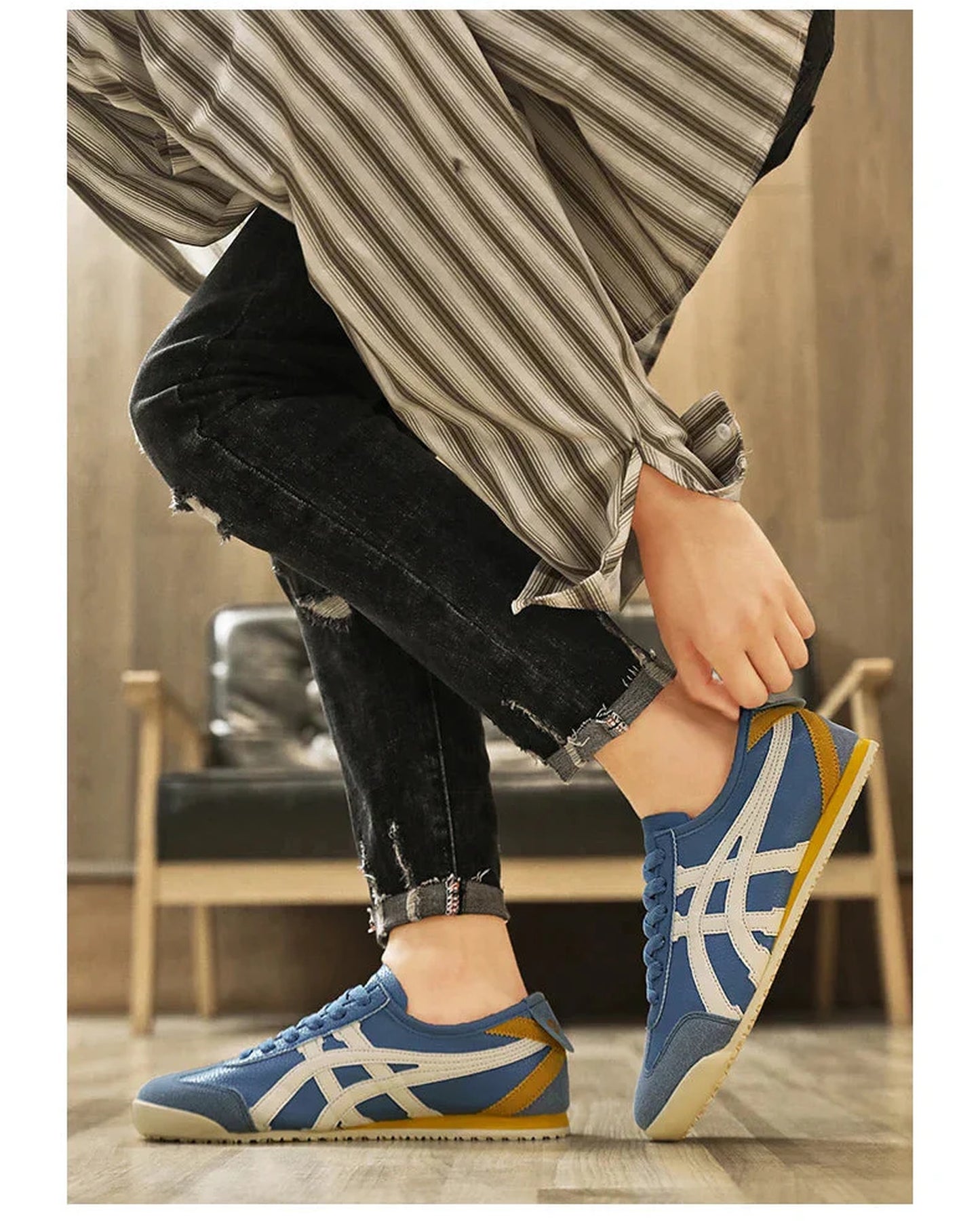 Baldassare Heren Sneakers | Contrasterende Zijstrepen | Retro Sportdesign