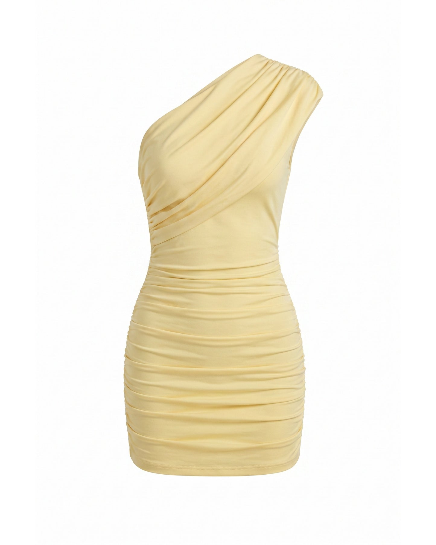 Luce Dames Mini Jurk | One-Shoulder Design | Geplooid Detail