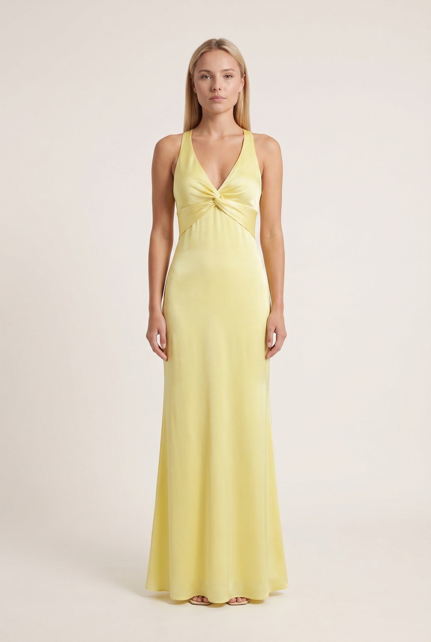 Olympe Women's Maxi Dress | Crossed Open Back | Twisted Bust Detail