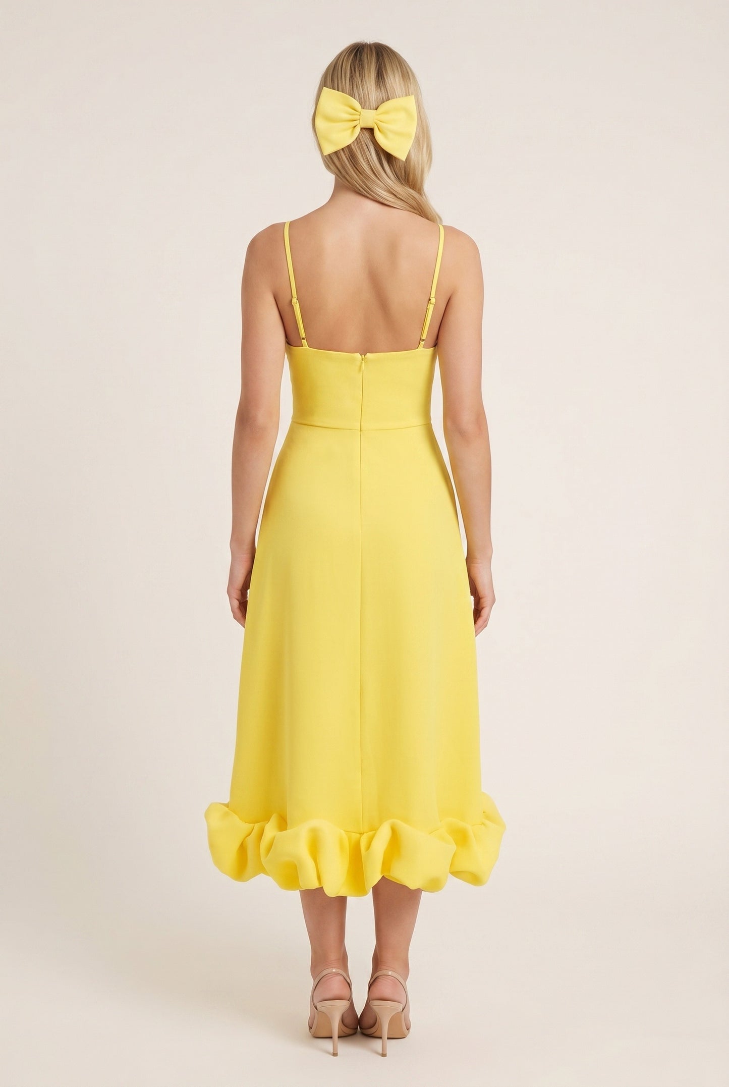 Eloïse Women's Midi Dress | Spaghetti Straps | Ruffle Hem
