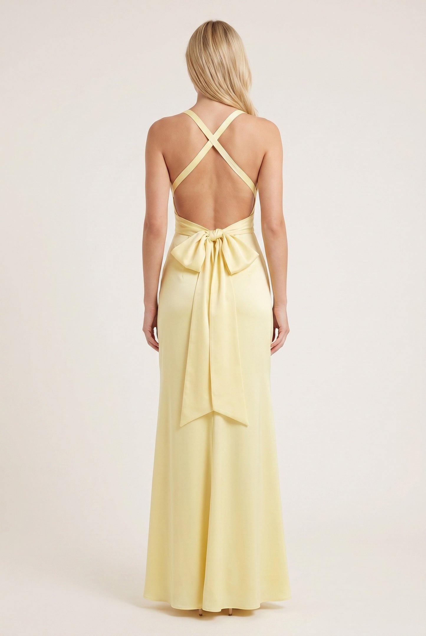 Olympe Women's Maxi Dress | Crossed Open Back | Twisted Bust Detail