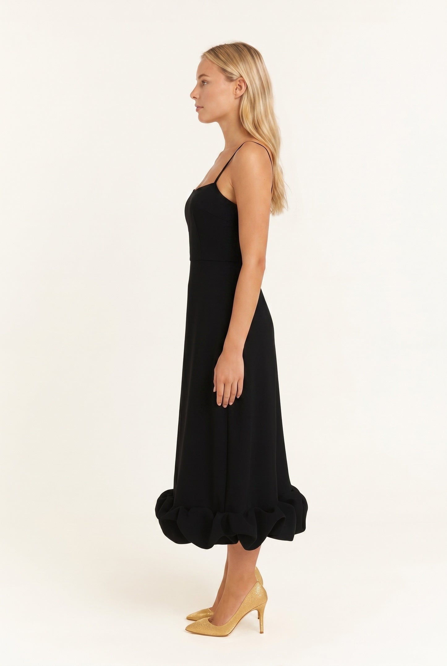 Eloïse Women's Midi Dress | Spaghetti Straps | Ruffle Hem